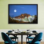 Moonlit Superstition Mountains Arizona Wall Art