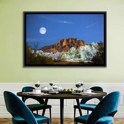 Moonlit Superstition Mountains Arizona Wall Art