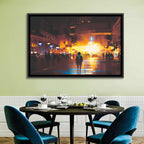 Futuristic Neon Cityscape Wall Art