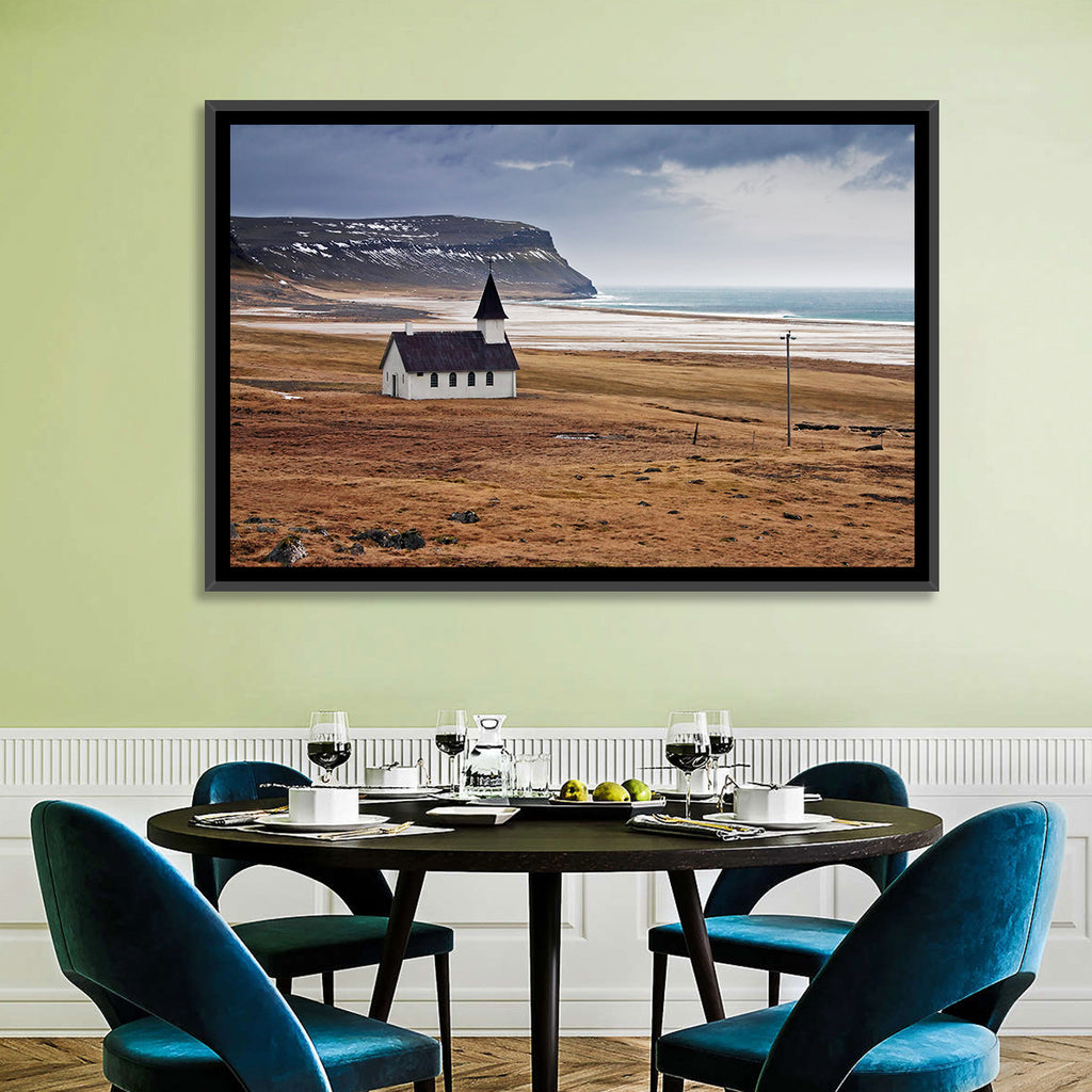 Icelandic Church with Dark Steeple Wall Art