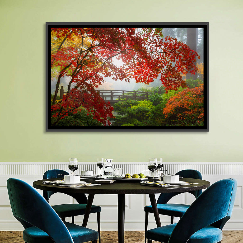 Portland Moon Bridge in Autumn Mist Wall Art