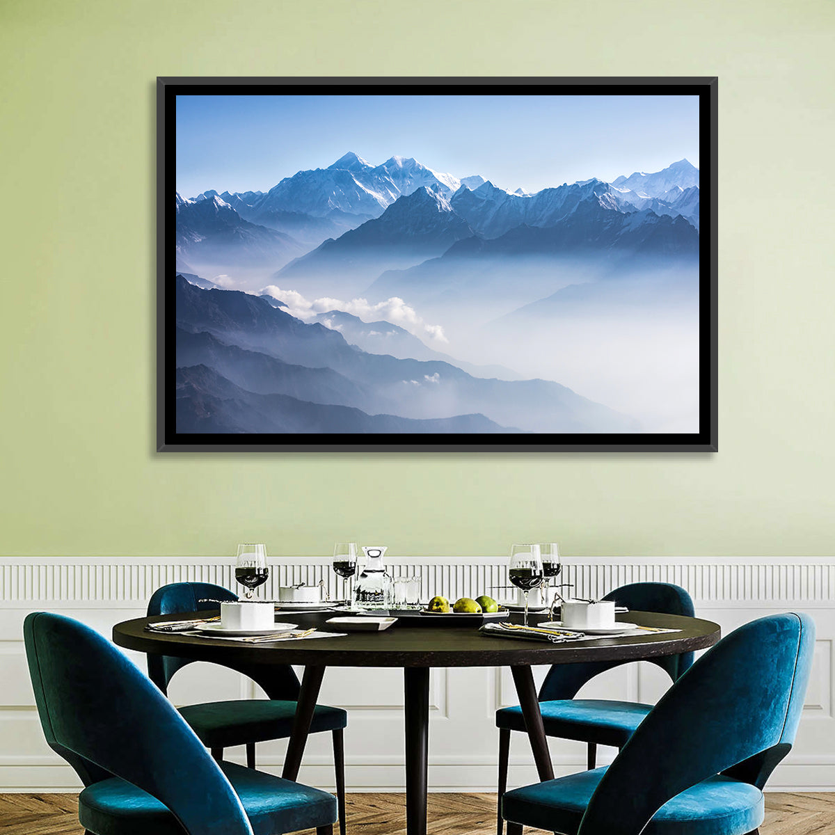 Mount Everest Wall Art in a room, landscape