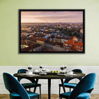 Red Tiled Rooftops at Golden Hour Wall Art