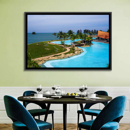 Tiered Resort Pool Horizon Wall Art