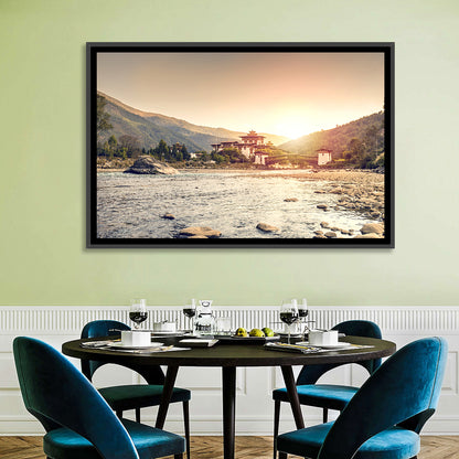 Punakha Dzong at Golden Hour Wall Art