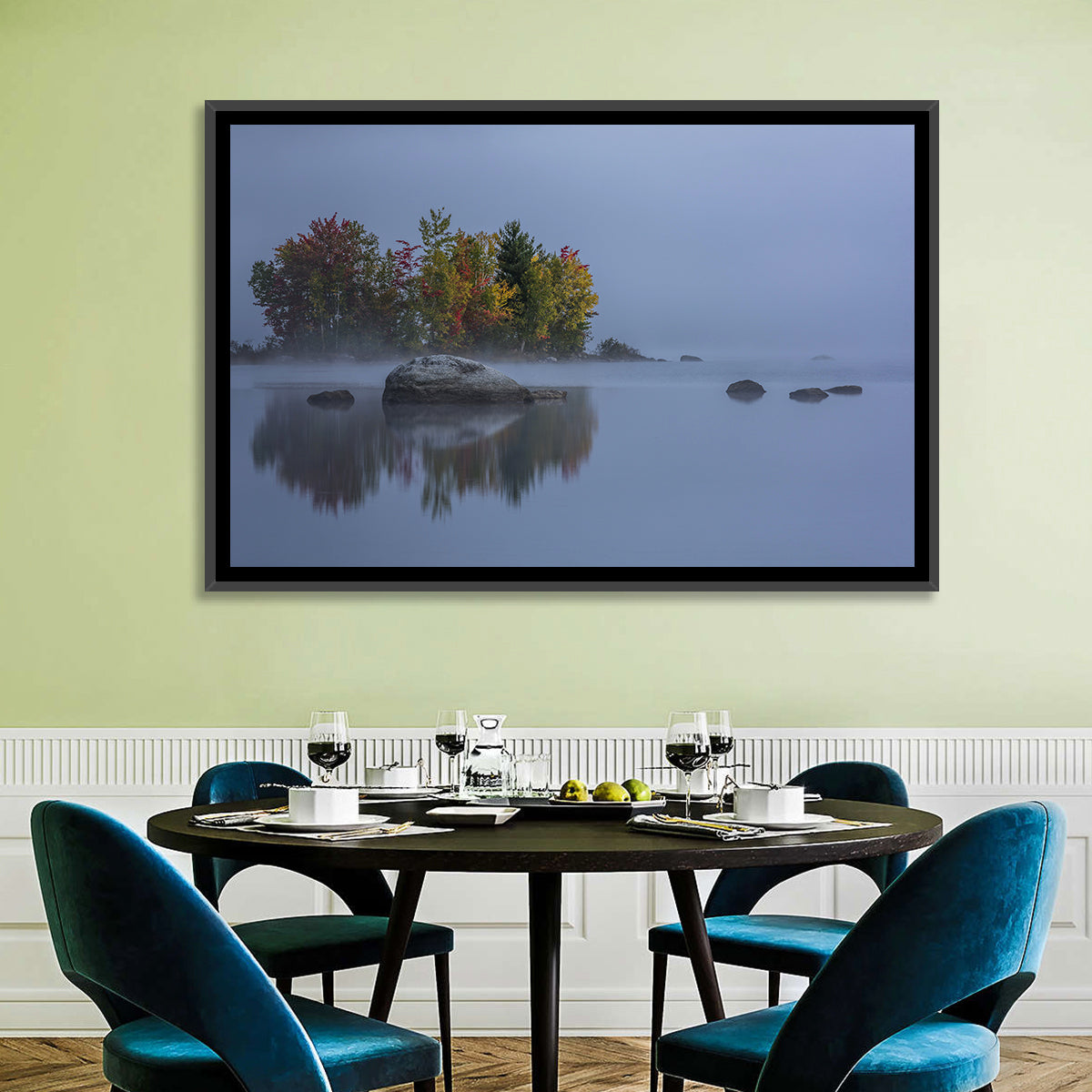Morning Mist Over Chittenden Lake Wall Art