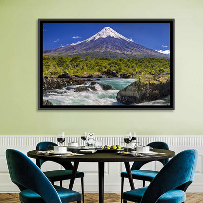 Osorno Volcano Over Petrohue Rapids Wall Art
