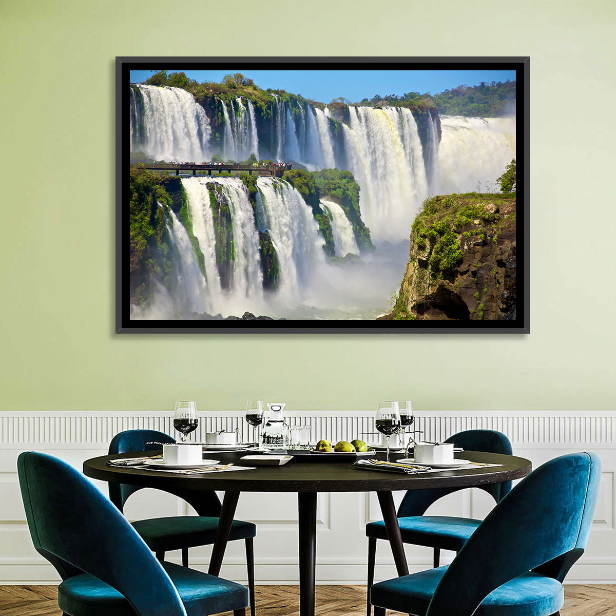 Iguazu Falls Observation Walkway Wall Art in a room, landscape