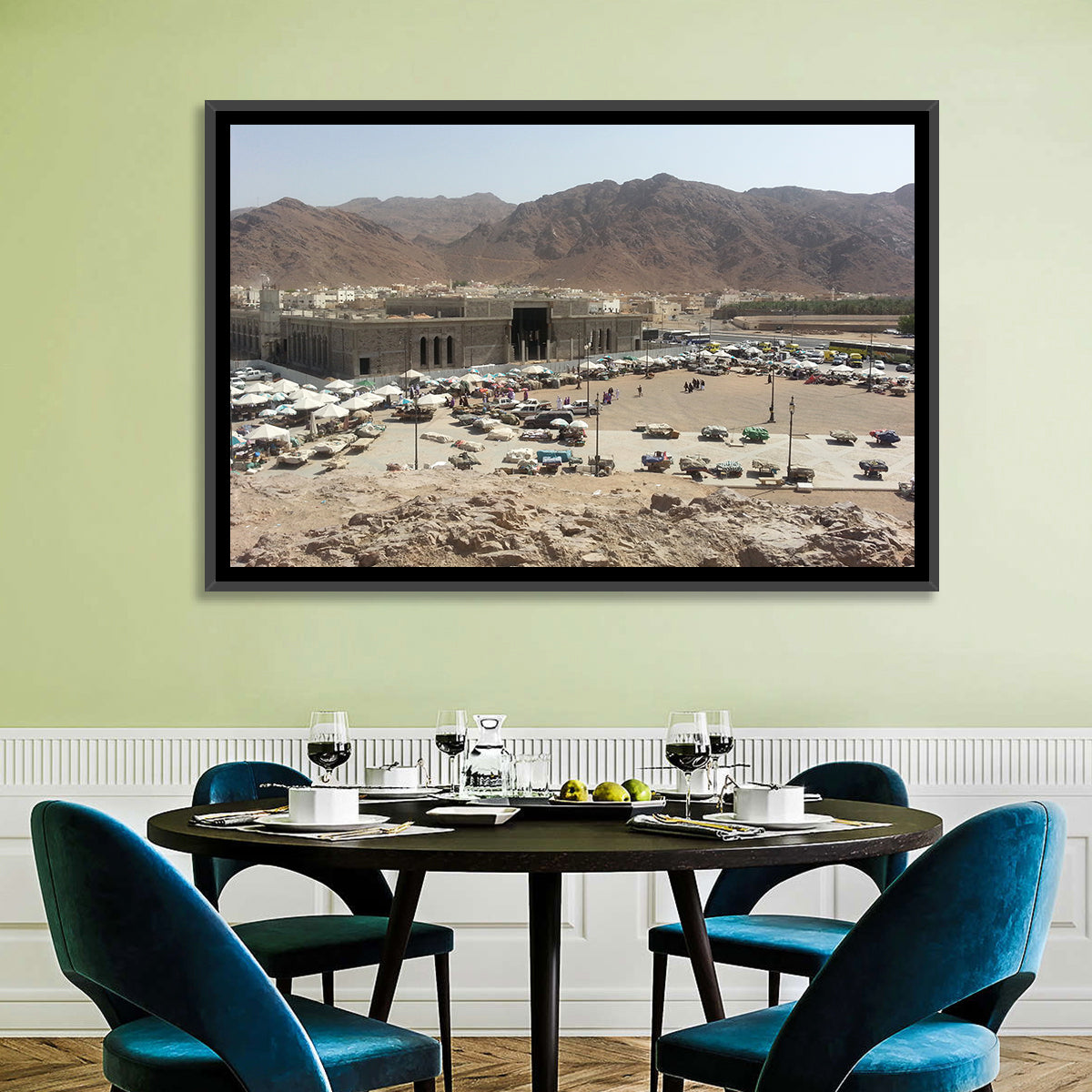 Mount Uhud Medina View Wall Art in a room, landscape