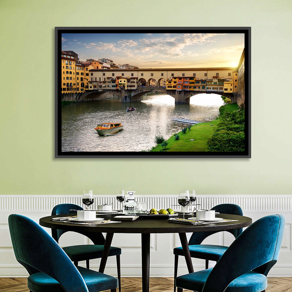 Ponte Vecchio at Golden Hour Wall Art