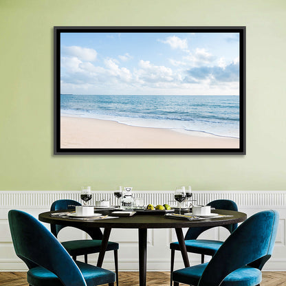 Minimalist Sandy Beach and Gentle Waves Wall Art