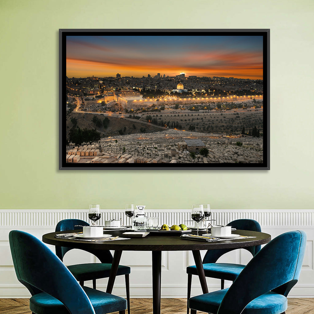 Jerusalem Sunset Over Temple Mount Wall Art
