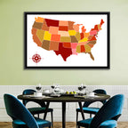 Stylized United States Map Wall Art