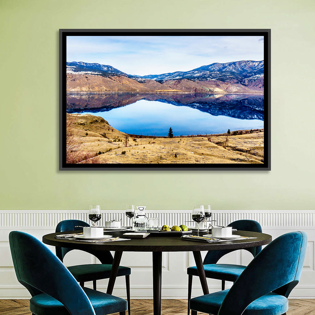 Kamloops Lake Sunset with Snow Capped Peaks Wall Art