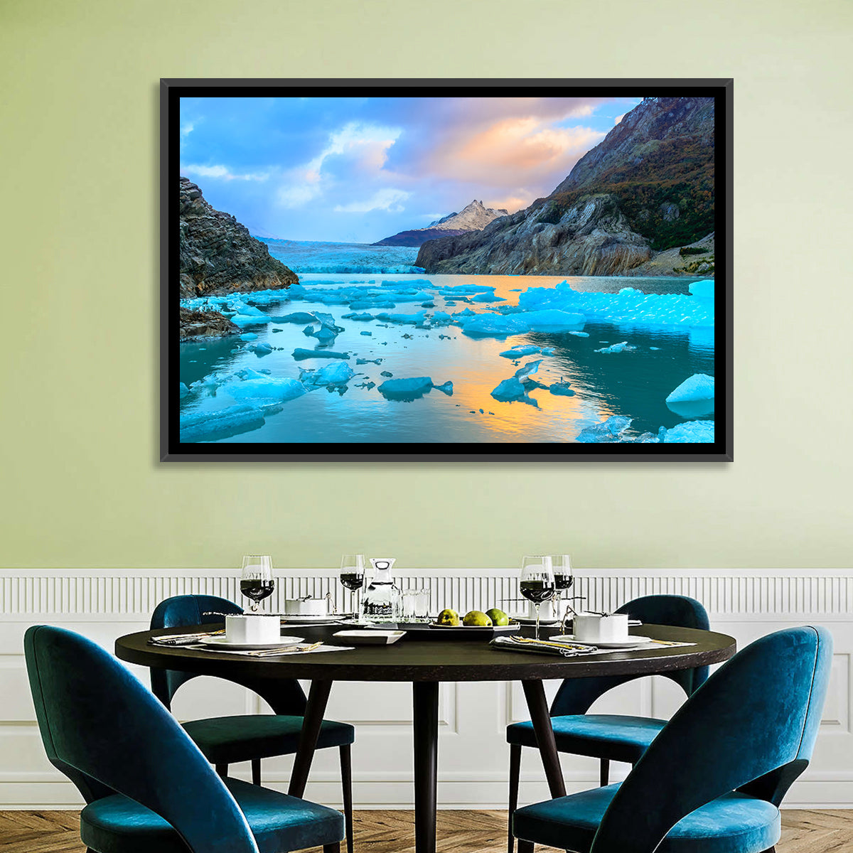 Grey Glacier at Sunset Wall Art