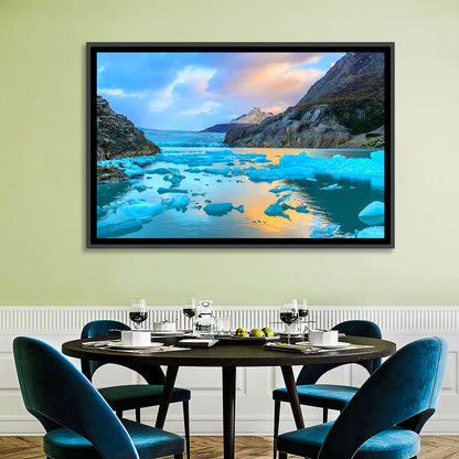 Grey Glacier at Sunset Wall Art