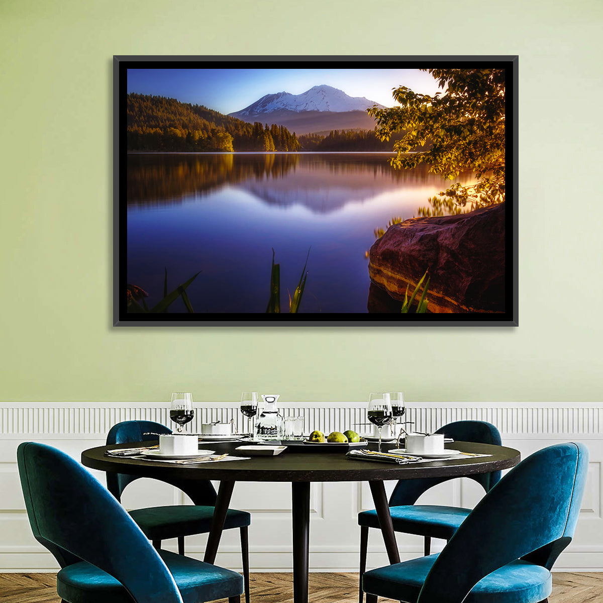 Mt Shasta Reflection at Lake Siskiyou Wall Art