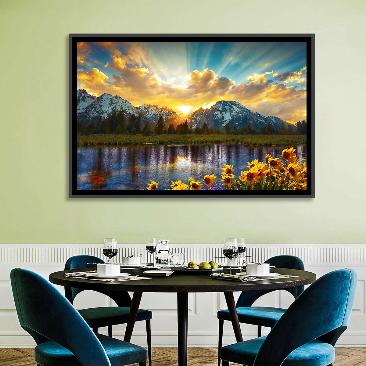 Grand Teton Sunrise Reflection Wall Art