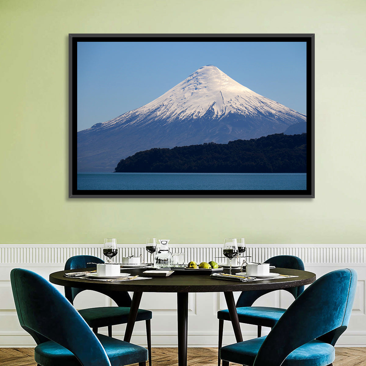 Snow-capped Osorno Volcano Over Lake Wall Art