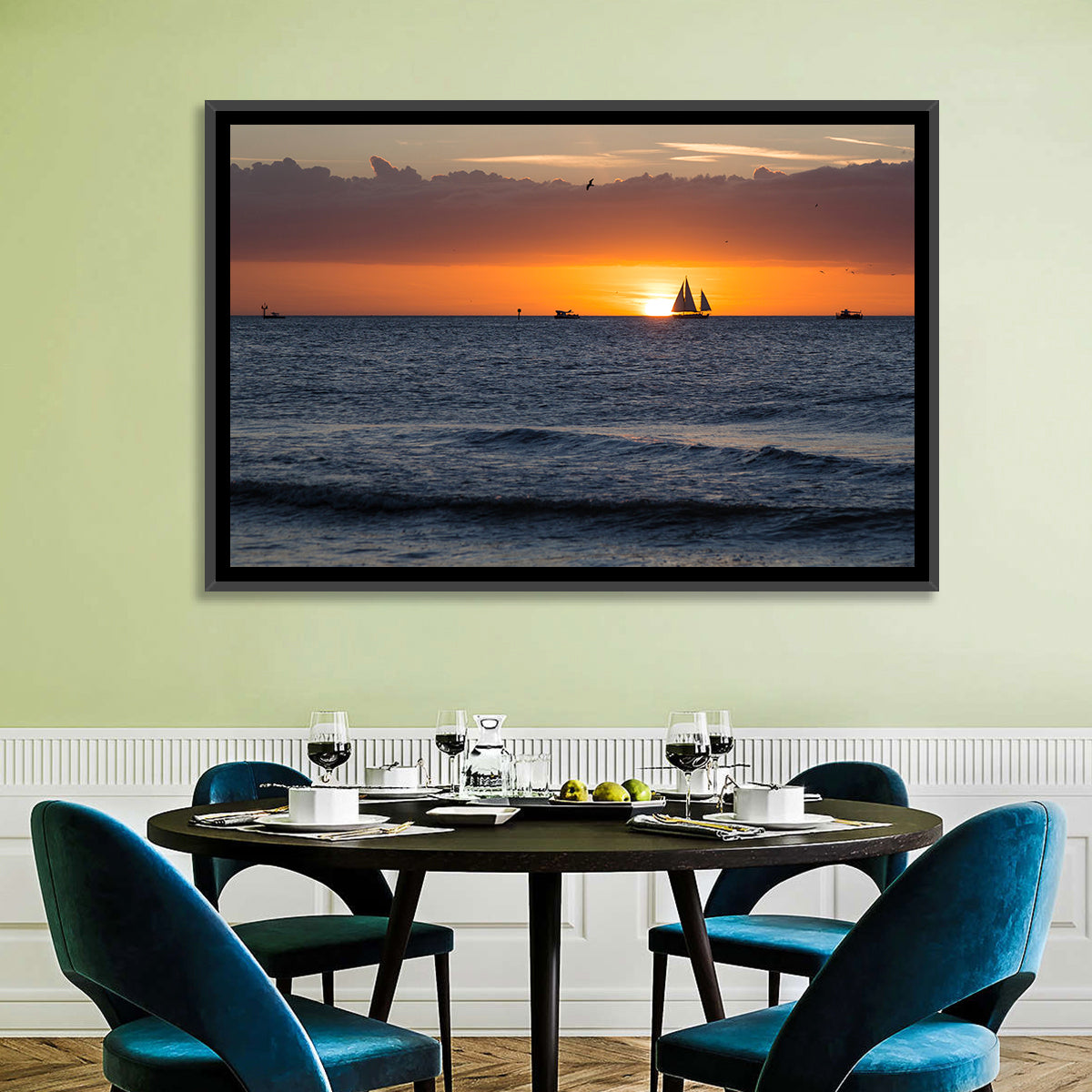 Florida Sailboat Sunset Wall Art