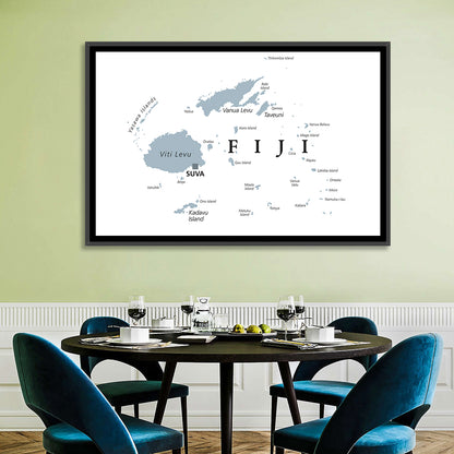 Fiji Islands Political Map Wall Art