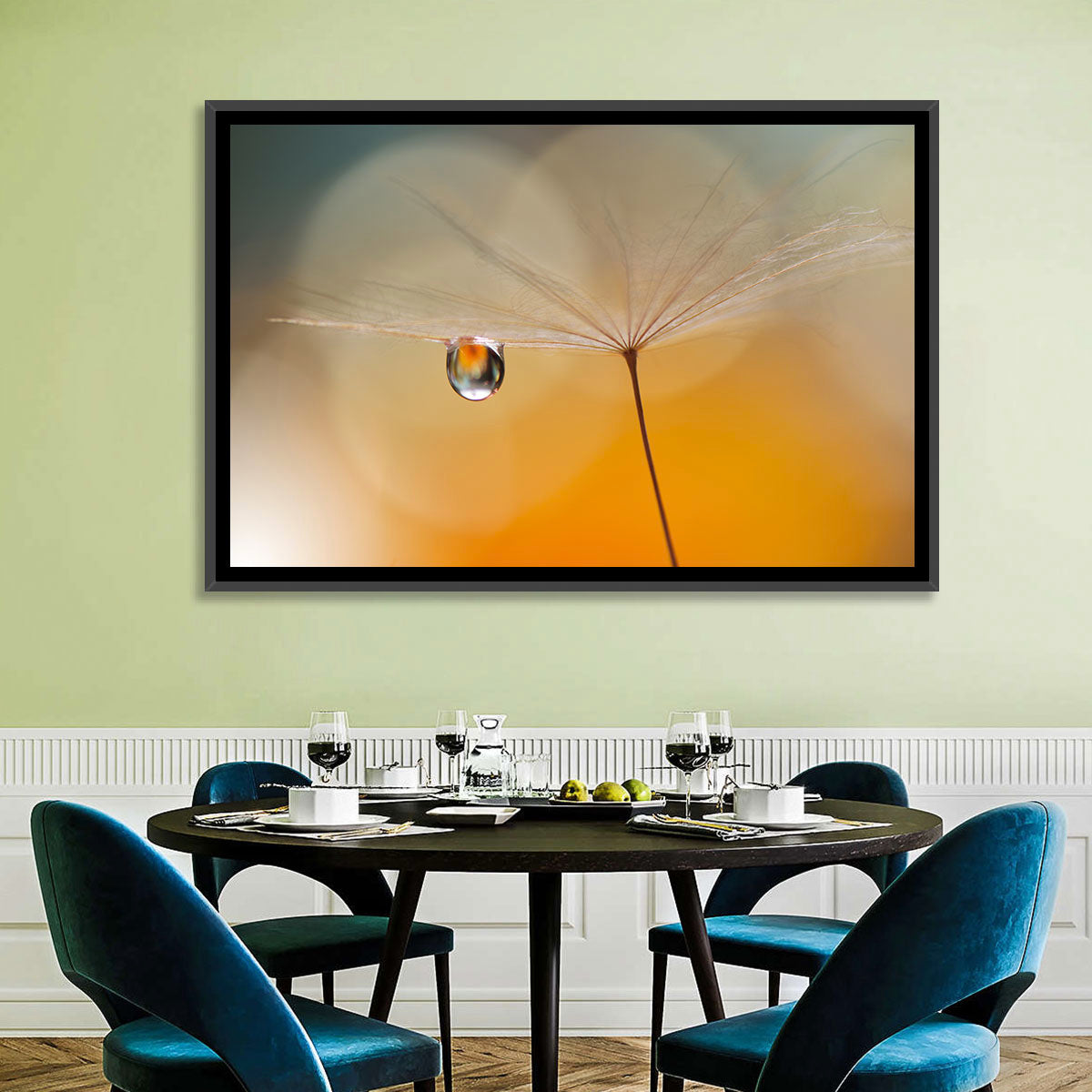 Dandelion Seed with Droplet Wall Art