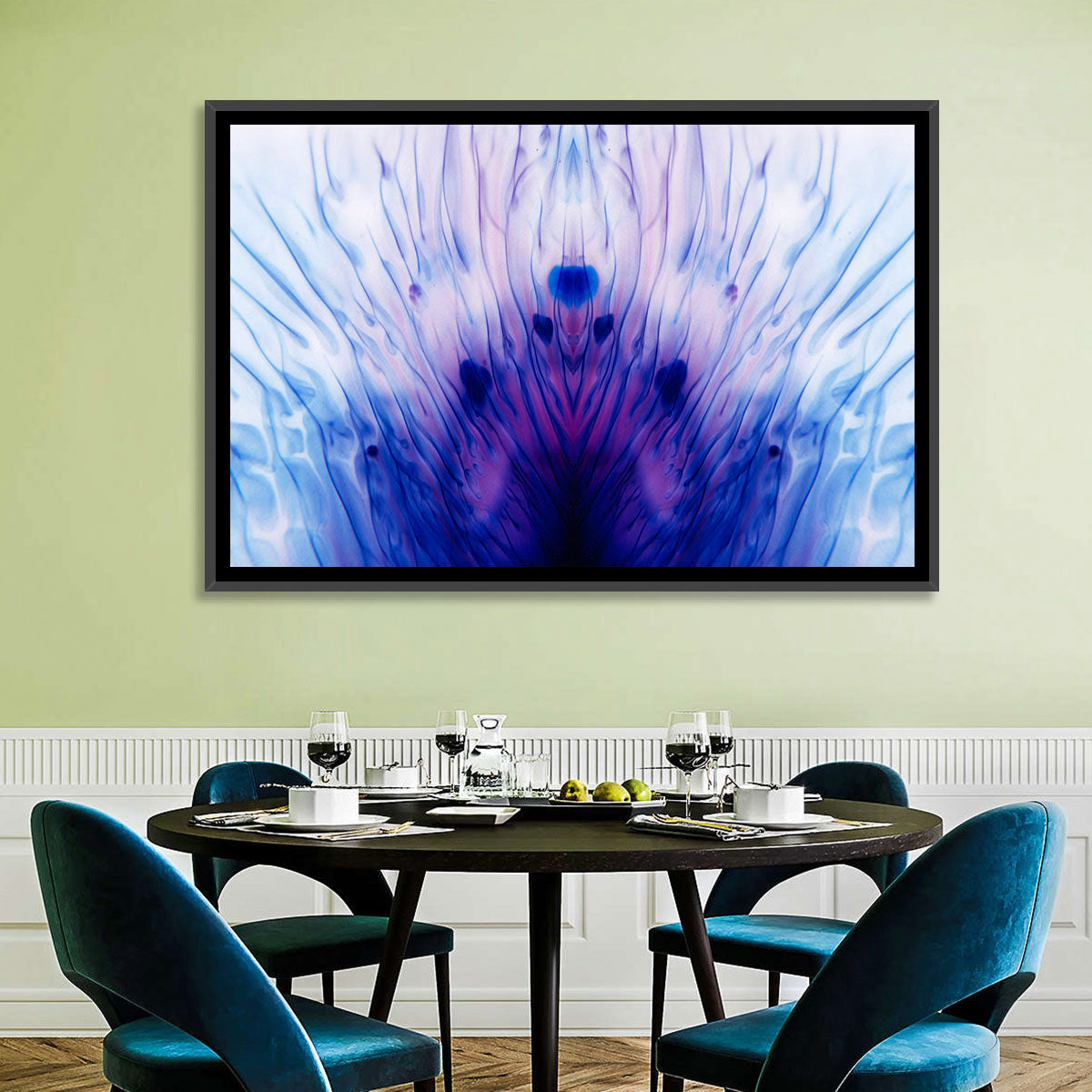 Mirrored Ink Splotch Abstract Wall Art