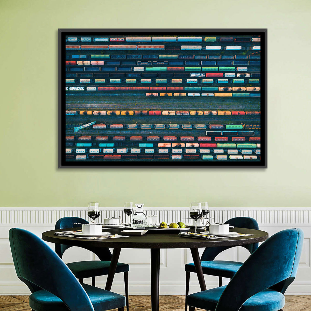 Aerial Freight Train Lines Wall Art
