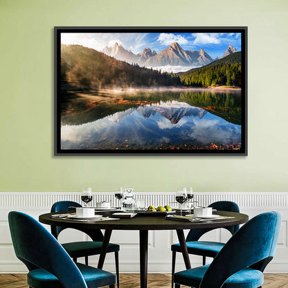 Morning Mist Mountain Lake Wall Art