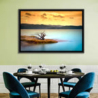 Gnarled Driftwood at Turquoise Lake Wall Art