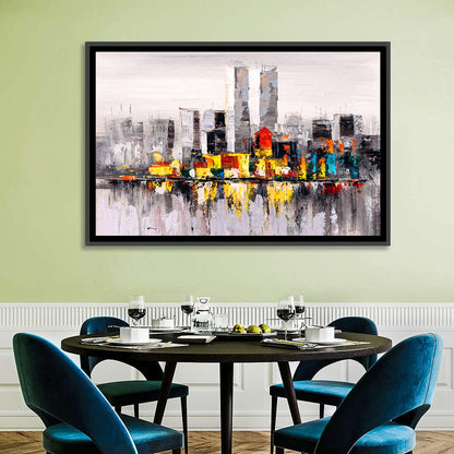 Abstract Skyline with Water Reflection Wall Art