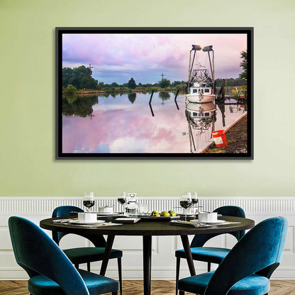 White Shrimp Boat on Louisiana Bayou Wall Art
