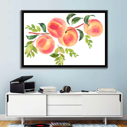 Watercolor Peach Branch Wall Art