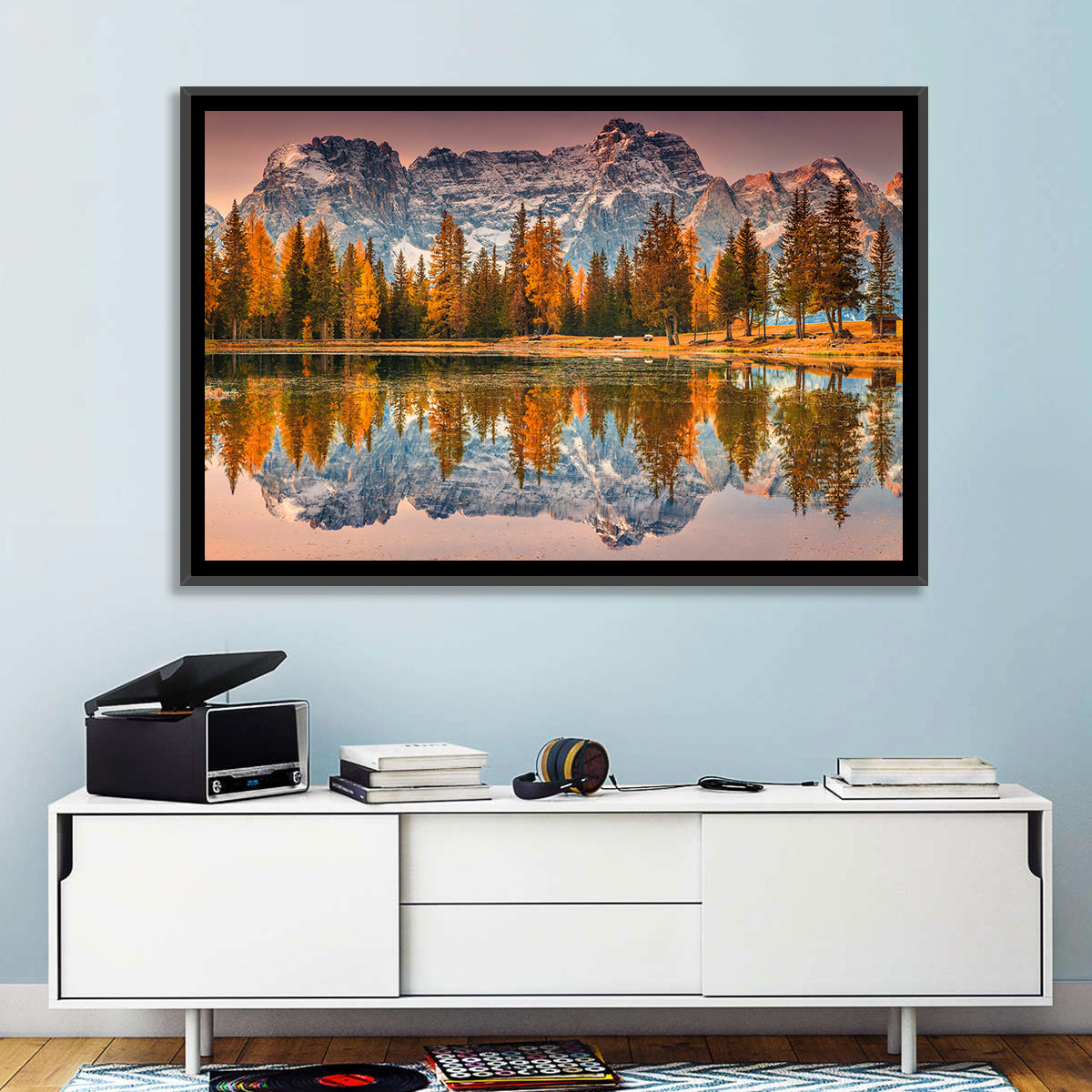 Antorno Lake Autumn Reflection Wall Art