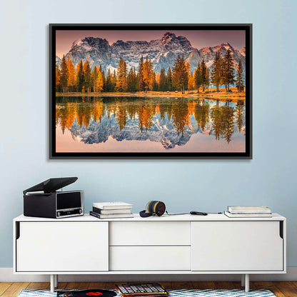 Antorno Lake Autumn Reflection Wall Art