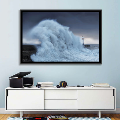 Lighthouse in a Sea Storm Wall Art