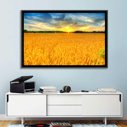 Wheat Field Sunset Wall Art