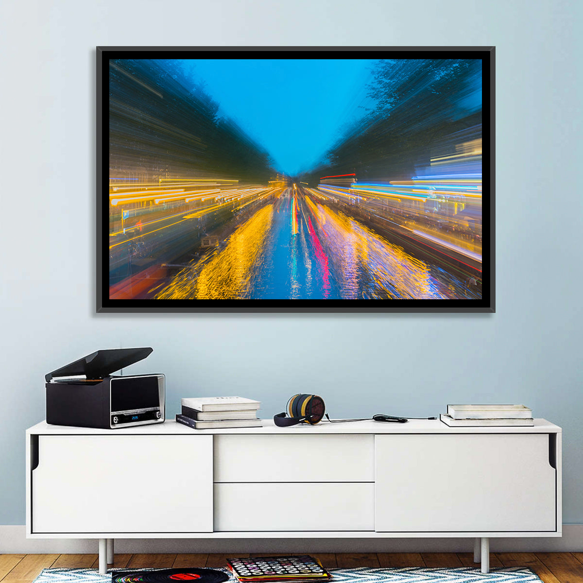 Canal Reflections at Night Wall Art