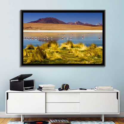 Flamingos on Salt Lake Wall Art