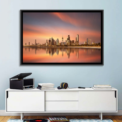 Kuwait City Skyline at Sunset Wall Art