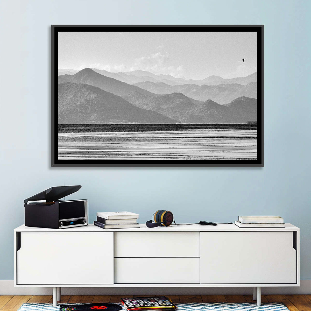 Skadar Lake Monochrome Landscape Wall Art