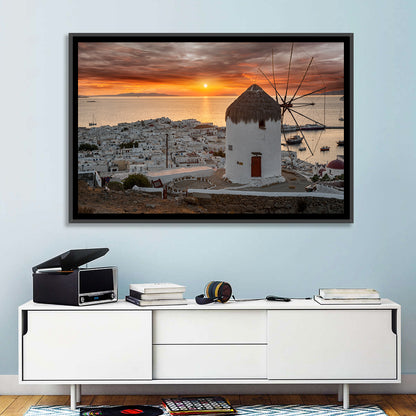 Kato Mili Sunset, Mykonos Wall Art