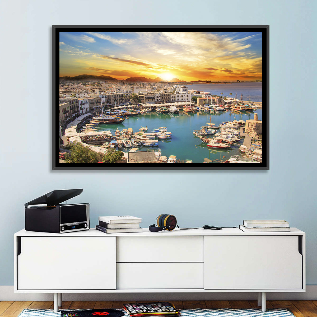 Kyrenia Harbour at Sunset Wall Art