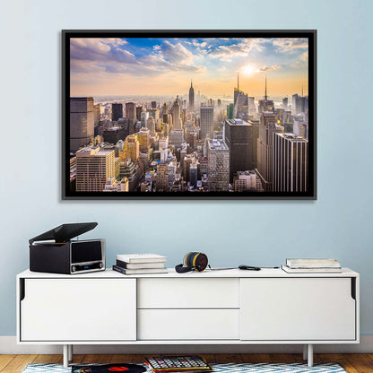 New York City Skyline at Golden Hour Wall Art