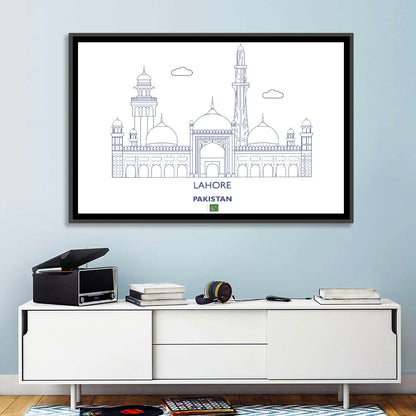 Lahore Skyline with Badshahi Mosque Wall Art
