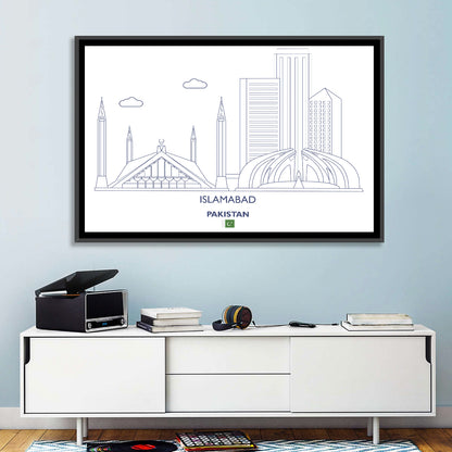Islamabad Skyline Line Wall Art