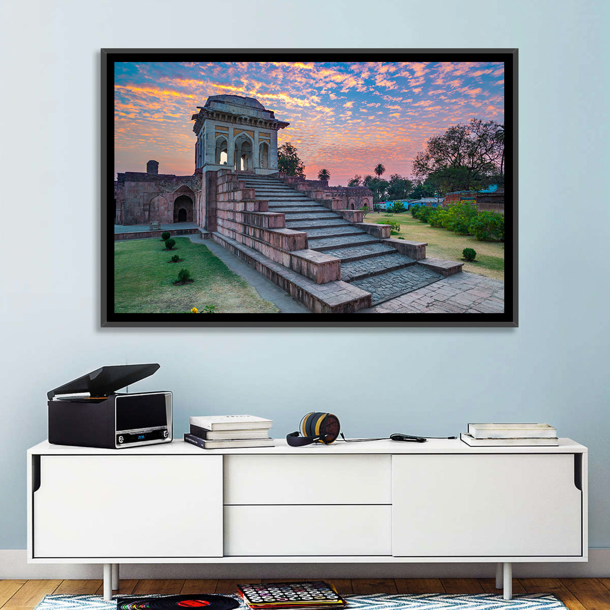 Jahaz Mahal Staircase at Sunset Wall Art
