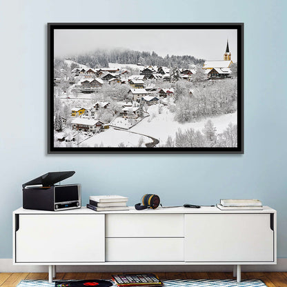 Oberstaufen Winter Village Wall Art