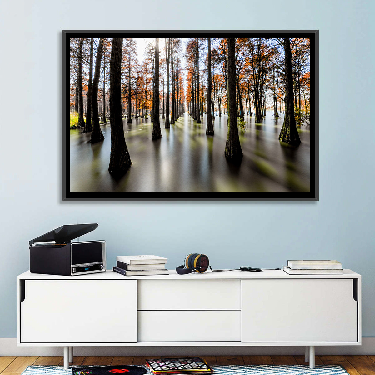 Autumn Flooded Cypress Forest Wall Art