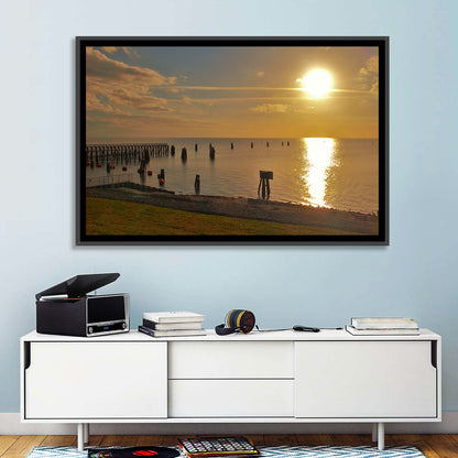 Lake Okeechobee Sunset Pier Wall Art